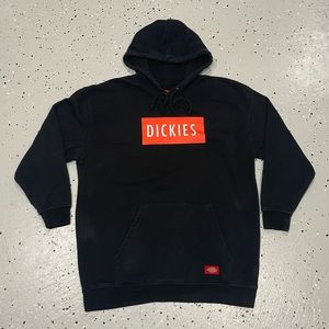 Dickies Pullover Hoodie Sweatshirt Mens Size Small Black Red